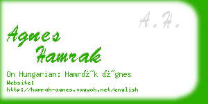 agnes hamrak business card